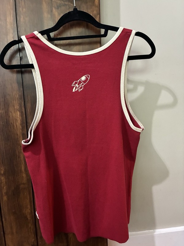 YoungLA Rocket Ribbed Jersey Tank Red Large Gently Preloved Summer Beach Gym gallery