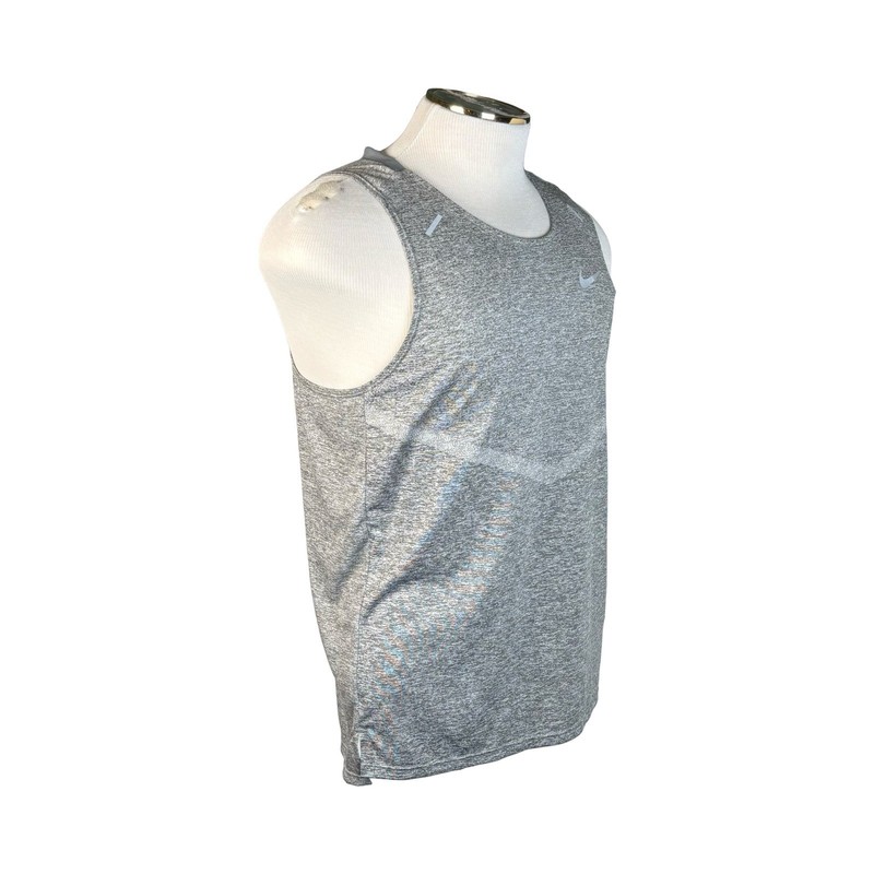 Nike Mens Dri-Fit Rise 365 Tank Top Size M Smoke Heather Reflective Silver NEW gallery