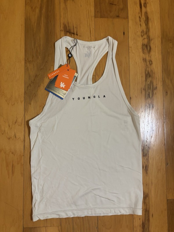 YoungLA Flex Fit Stringer Compression Tank Off White Size Small gallery