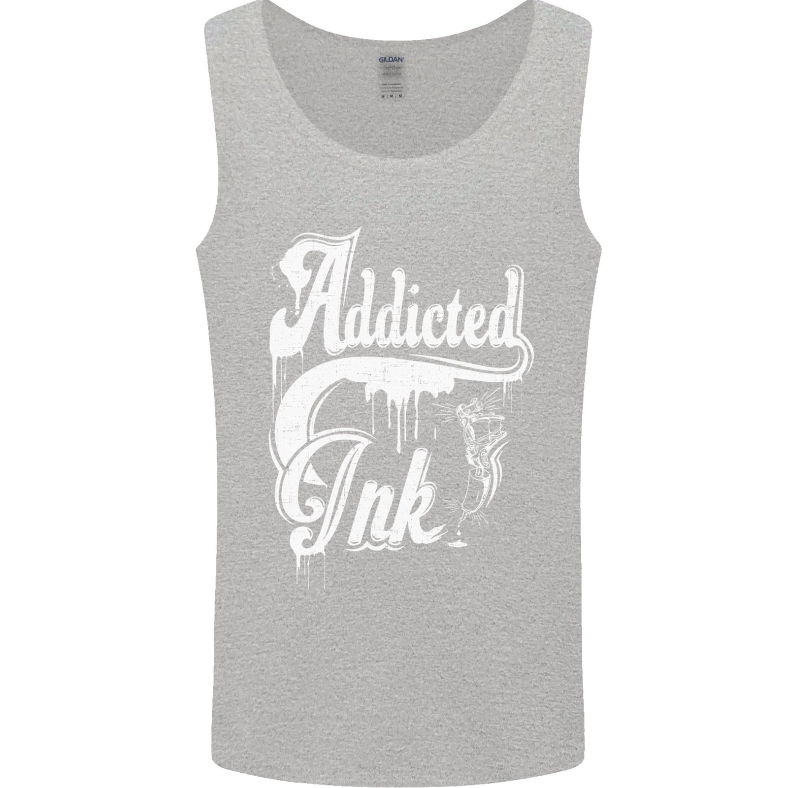 Addicted Ink Tattoo Tattooist Biker Art Mens Vest Tank Top gallery