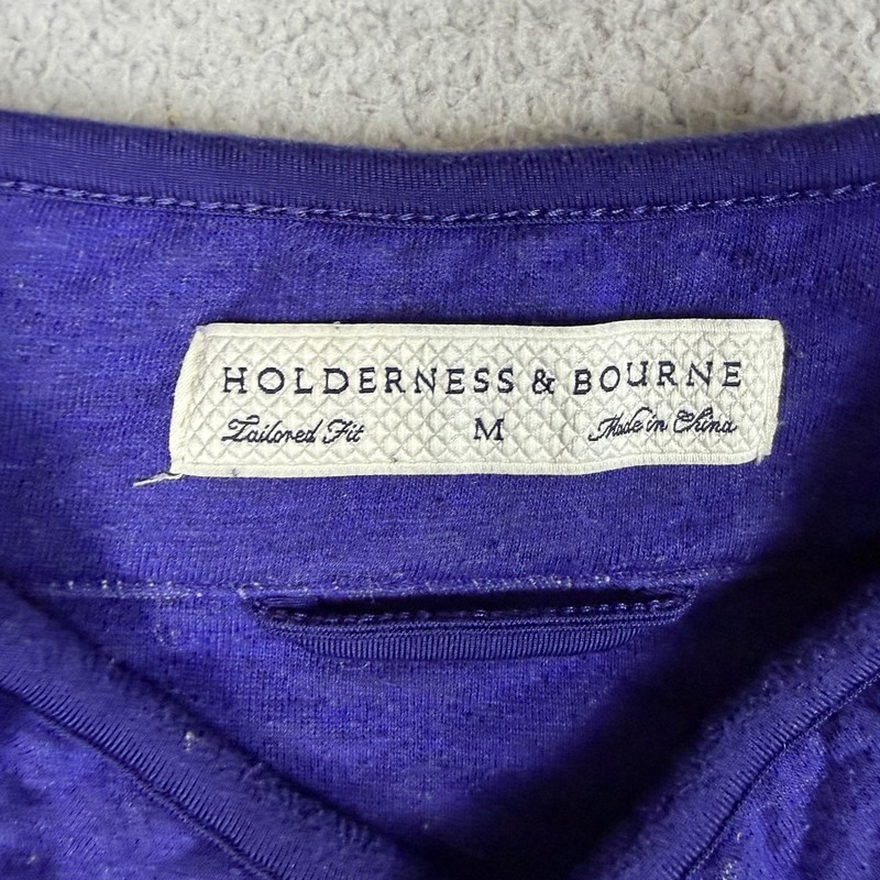 Holderness Bourne Pullover Men Medium Blue Golf Performance Casual 1/4 Snap gallery