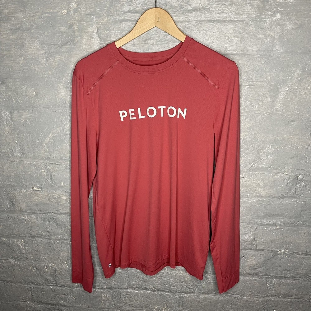 Peloton Men’s Pullover Lightweight Gym Workout Top Long Sleeve Peach/Pink Medium
