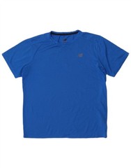 New Balance Mens T-Shirt Top Medium Blue Pinstripe Polyester BP03