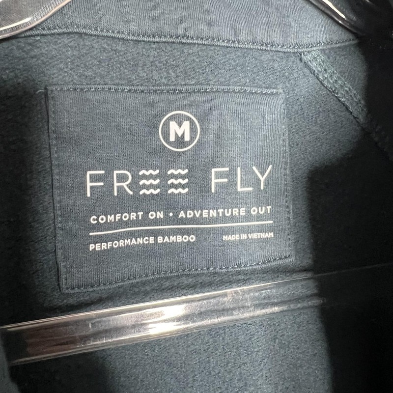 Free Fly Pullover Mens Medium Blue Performance Bamboo Quarter Zip Mock Neck gallery