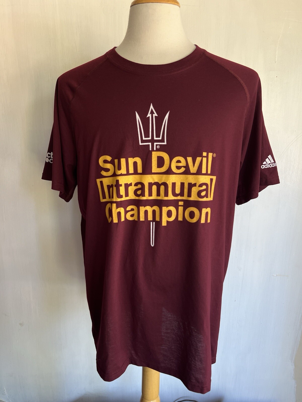 ARIZONA STATE SUN DEVILS (2015) Intramural Champion Adidas Climalite T-Shirt XL gallery