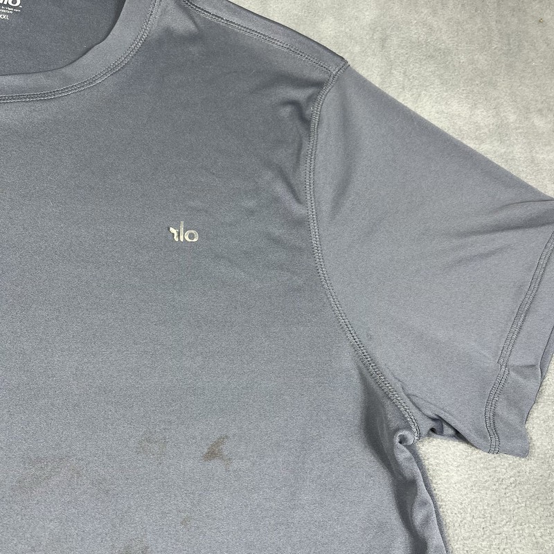 Alo Yoga CoolFit Shirt Adult 2XL XXL Gray Performance Stretch Workout Gym Mens gallery