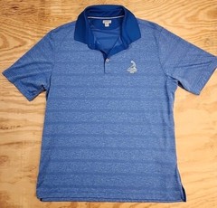Pinehurst 1895 Logo Blue Polyester Golf Polo Shirt Mens Large Lightweight