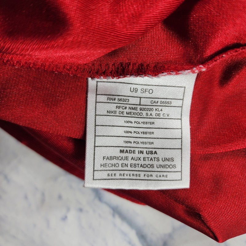 Nike Basketball Jersey Tank Top MENS XXL Satin Silky Shiny Red VINTAGE 90s USA gallery