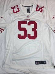 Nike NFL On Field 53 Bowman Jersey 7-11-01 Large White Red