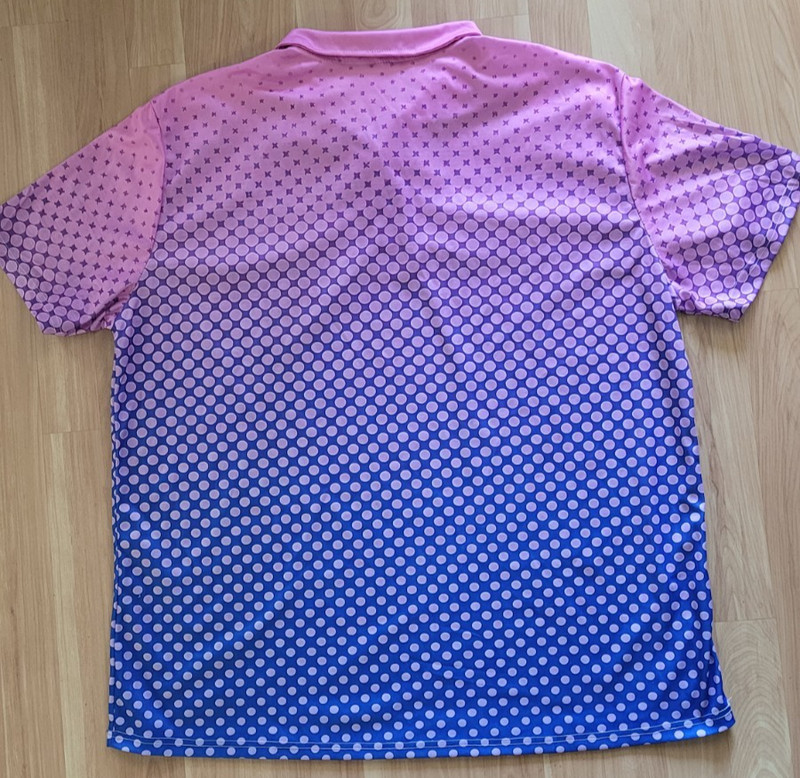 NWOT Ombre Performance Polo Golf Shirt 3XL XXXL Gradient Blue, Purple, Pink NEW gallery