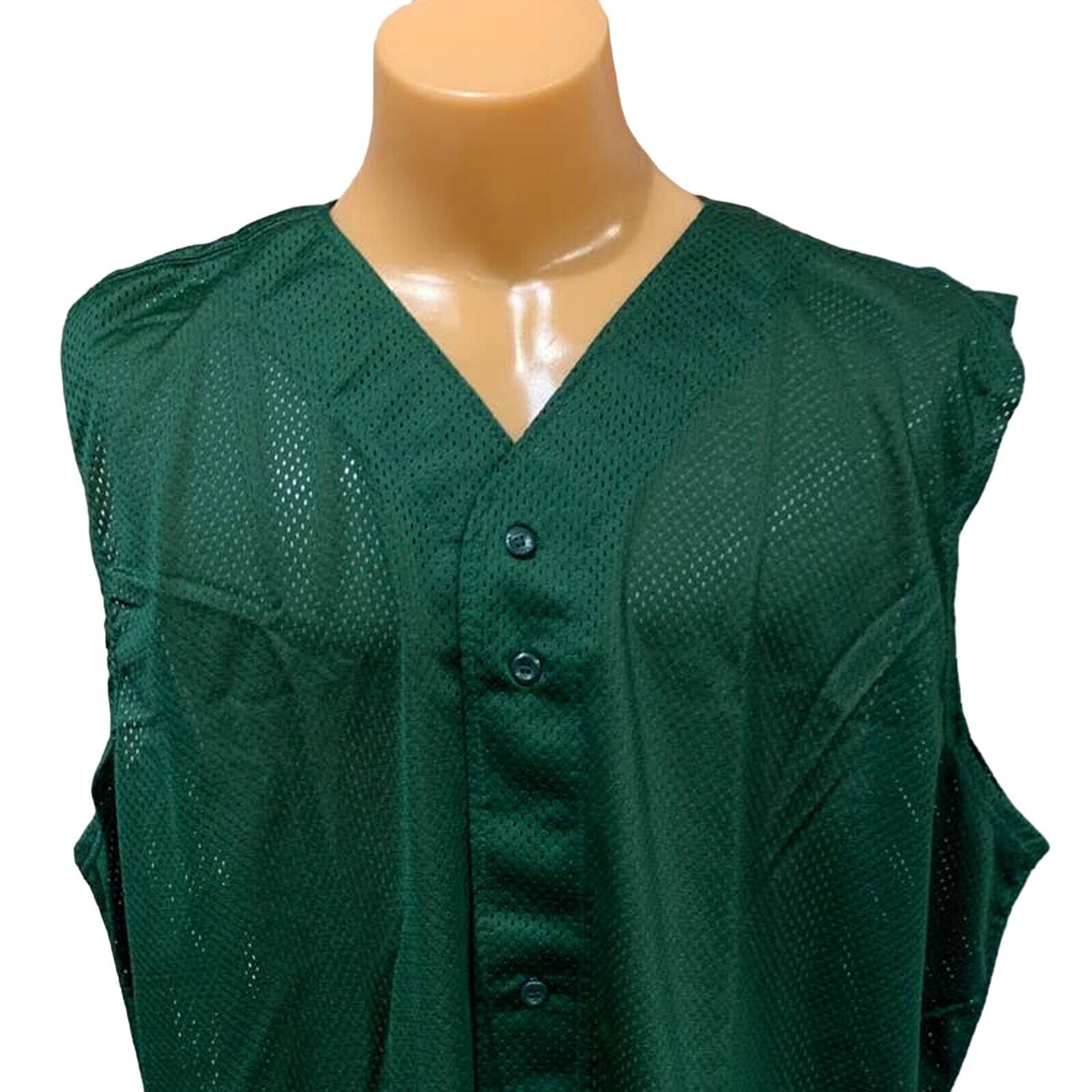 2 New Tag Team Uniform Adult Medium Button Down Baseball Mesh Jersey Tank Tops gallery