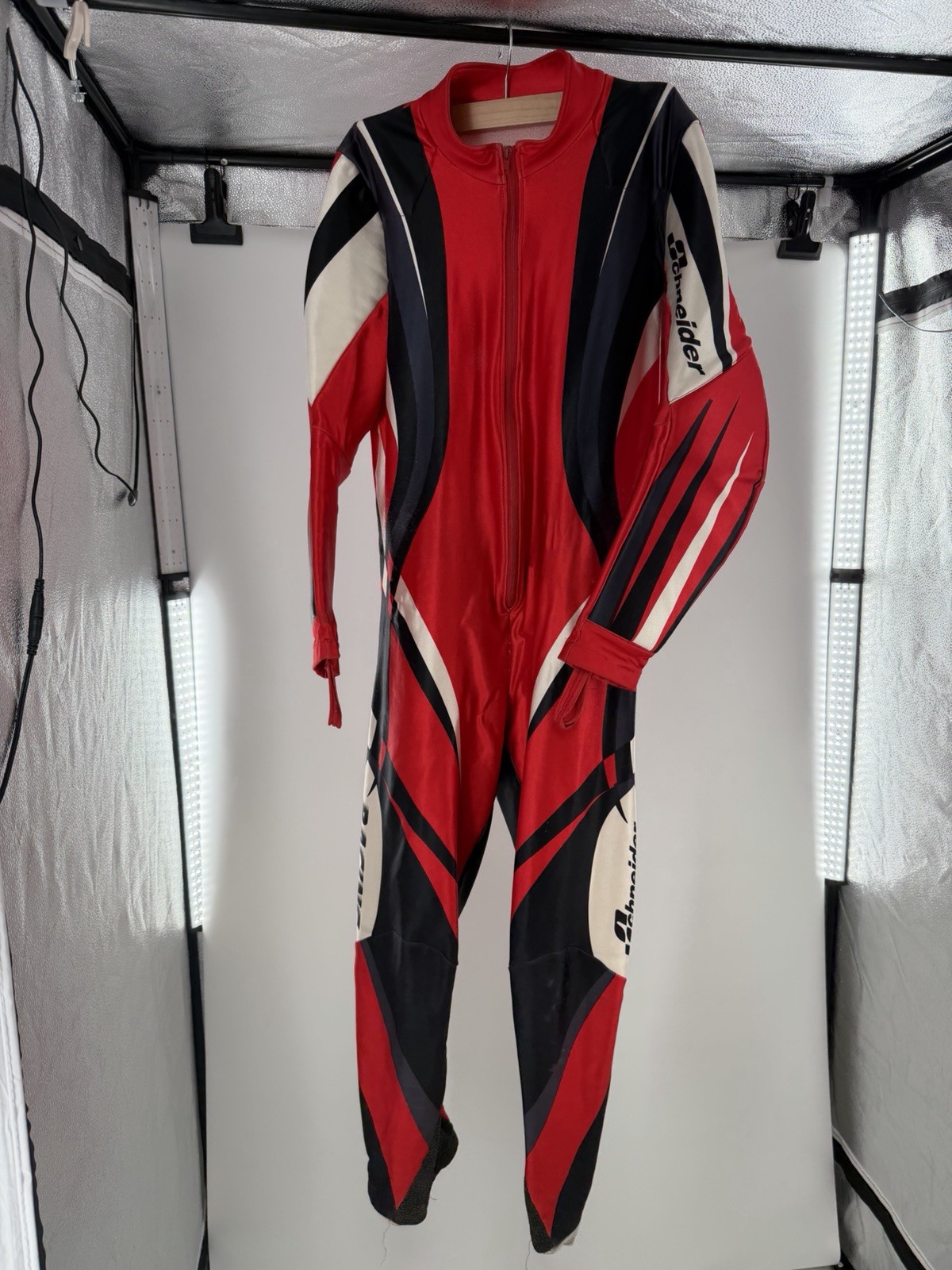 Vintage Schneider Men's XL 54R Red Ski Racing Suit Retro Swiss Estar Eschler gallery