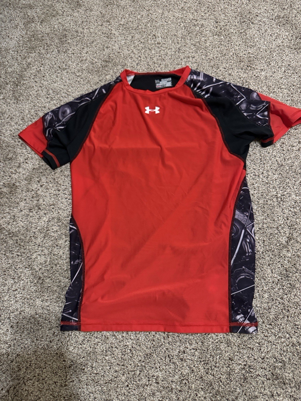 Under Armour Men’s Red, Black Compression Tee With Auto-engine Imprint Size XXL gallery