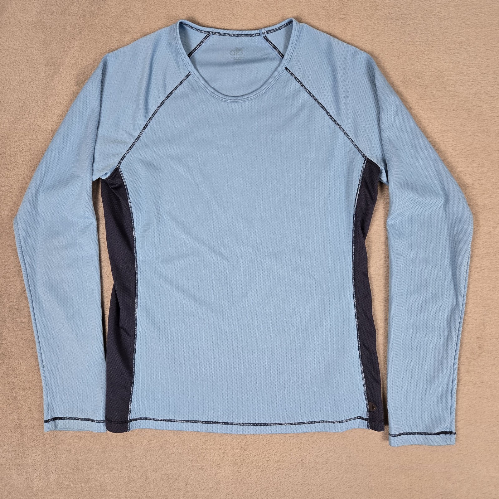 Alo Yoga Shirt Mens Large Blue Lightweight Active Wear Long Sleeve Gym Training gallery