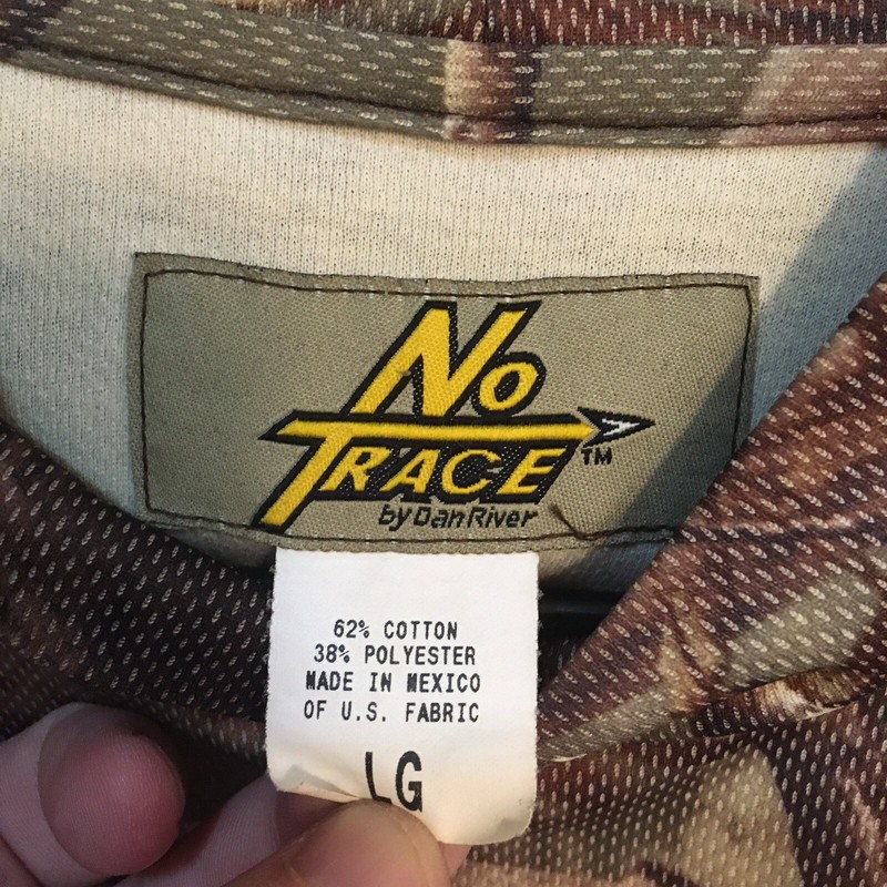 No Trace Dan River Mens Base Layer Hunting Shirt Black Realtree Camo Large FS! gallery