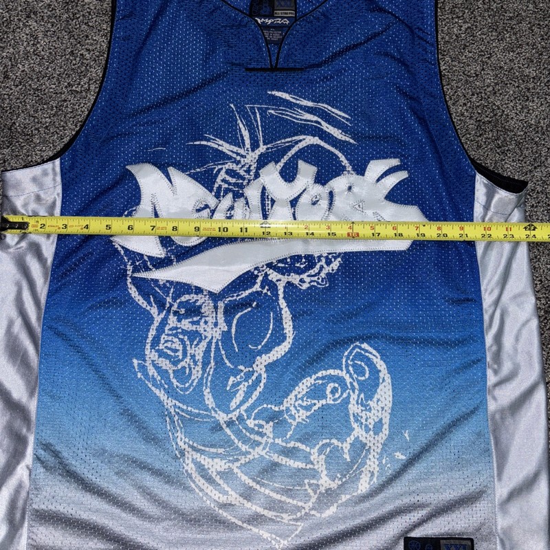 Vintage NY New York Impaq Basketball Jersey Men’s 2XL Blue 90s Streetball Y2K gallery