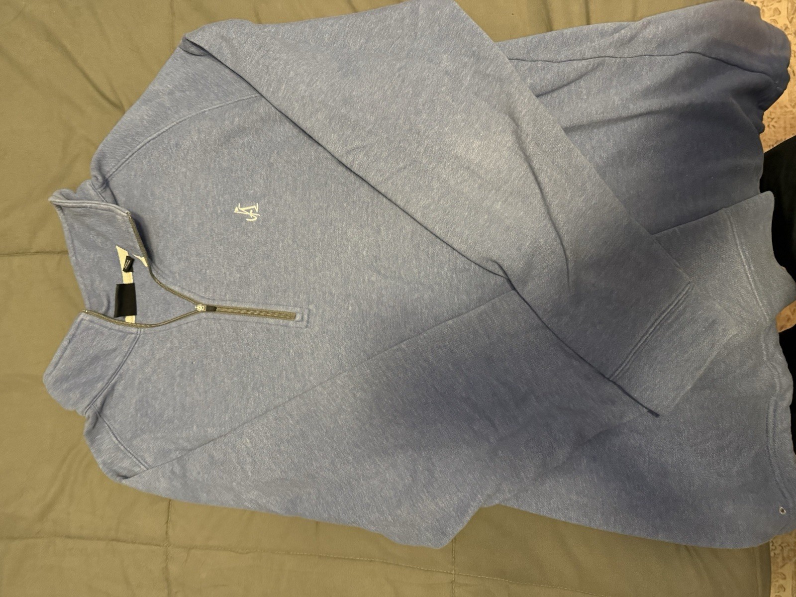 Dunning 1/4 Zip Mock Neck Golf Pullover Shirt Men's L Blue gallery