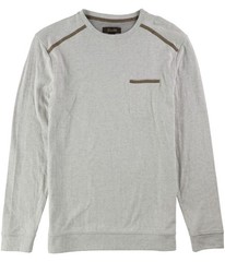 Tasso Elba Mens Faux-Suede Trim Basic T-Shirt, sesamehtr, S