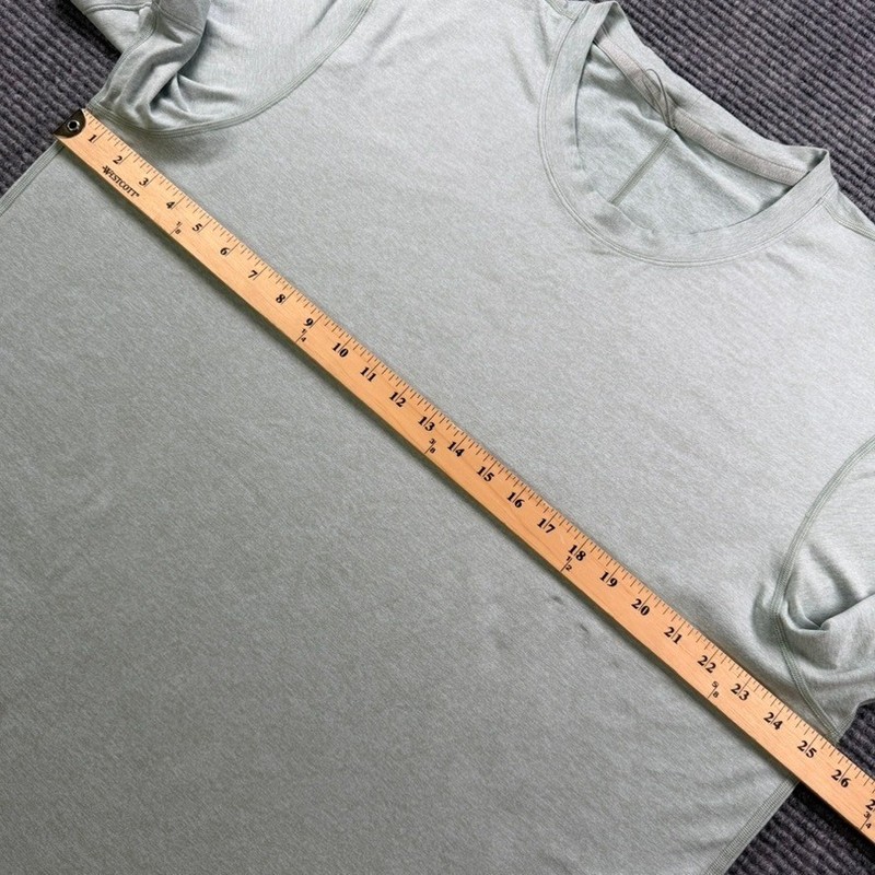Lululemon Soft Jersey Short Sleeve Shirt Mens XXL Heather Sage Green Grey Tee gallery