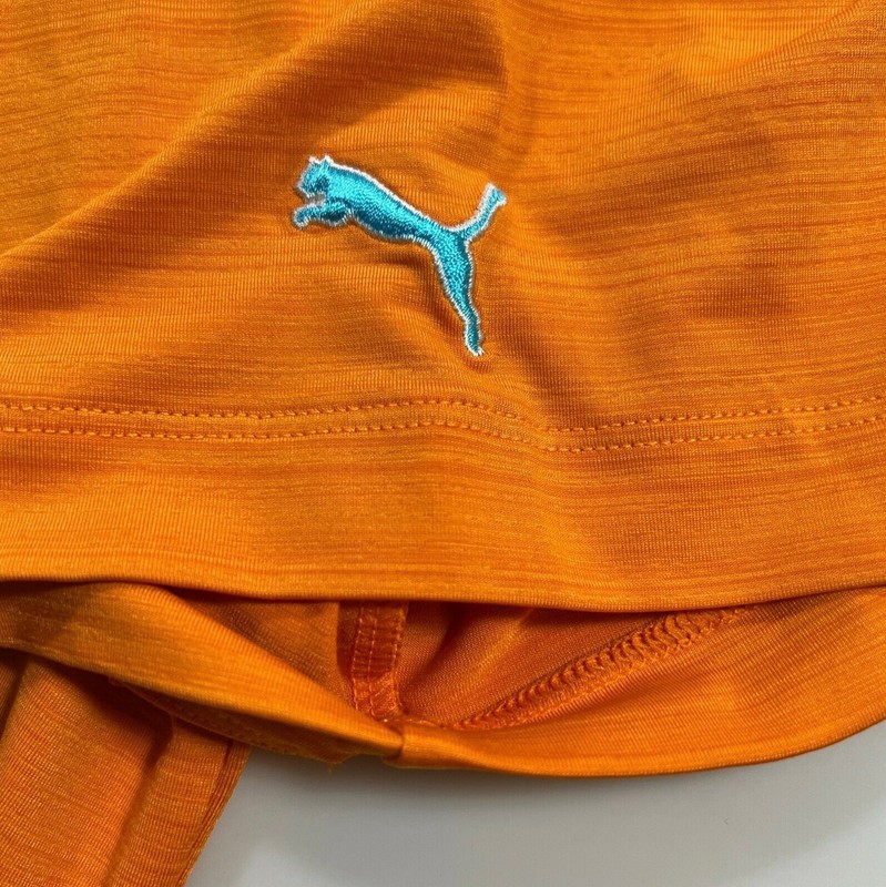 Puma DryCell Men's Size L Solid Orange Athletic Golf Tennis Polo Shirt gallery