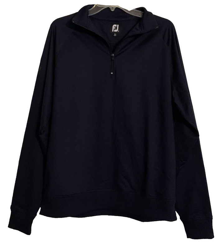 FootJoy Mens Performance Quarter Zip Pullover Navy Blue Golf Nylon Athletic Sz M gallery