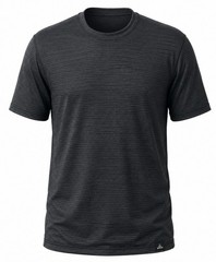 Prana Breathe Men’s T Shirt Large Black Brown Stripe Performance Crewneck Preppy