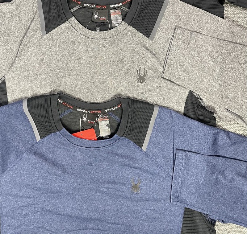 Spyder Active Men's XXL Lot of 2 Long Sleeve Shirts in Gray & Blue NWT gallery