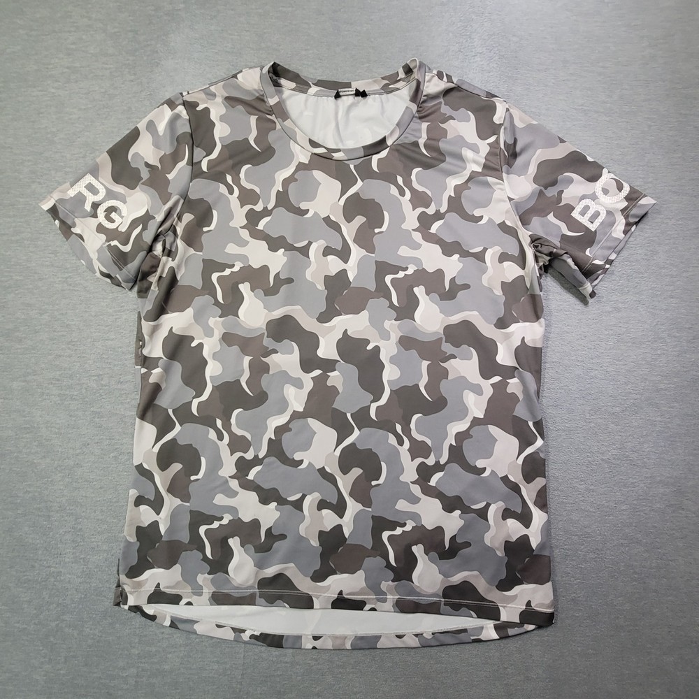 Bjorn Borg T Shirt Mens 2XL Gray Camo Crew Neck Stretch Gym Workout Logo