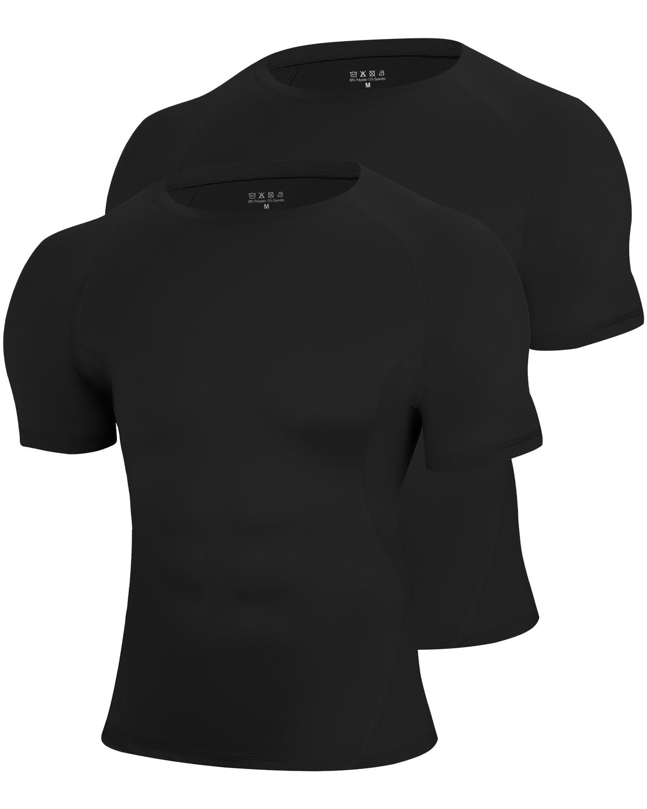 2 Pack Men’s Compression Shirts Short Sleeve Cool Dry Sports Athletic Workout... gallery