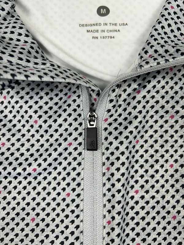 1764 Golf Pullover Jacket Men's M Gray 1/4 Zip Geometric Stretch Performance gallery