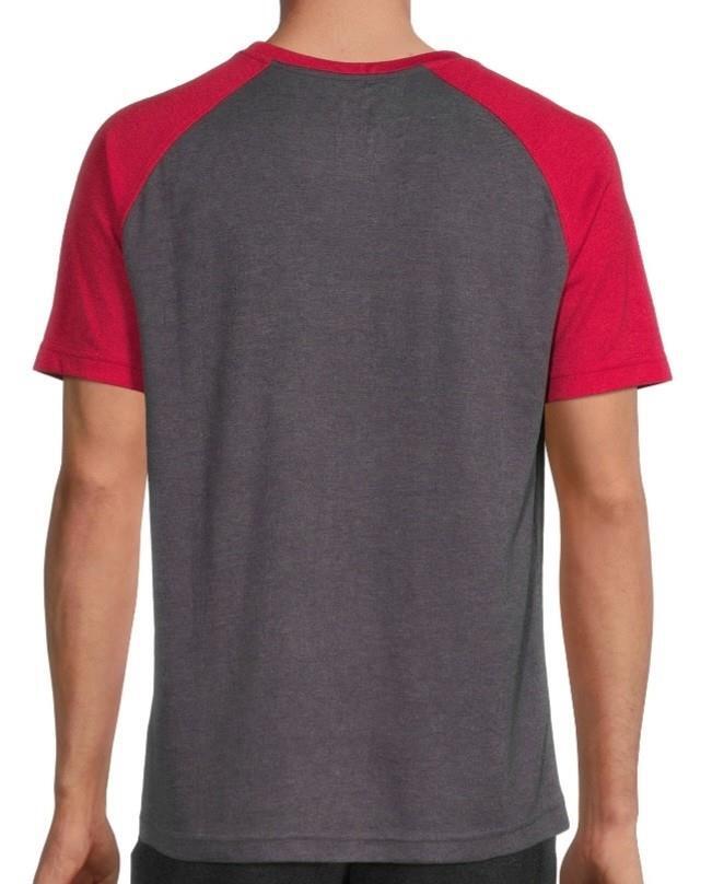 NWT MENS GEORGE Raglan Tee Short Sleeve SHIRT Grey Red Size S 34-36 gallery