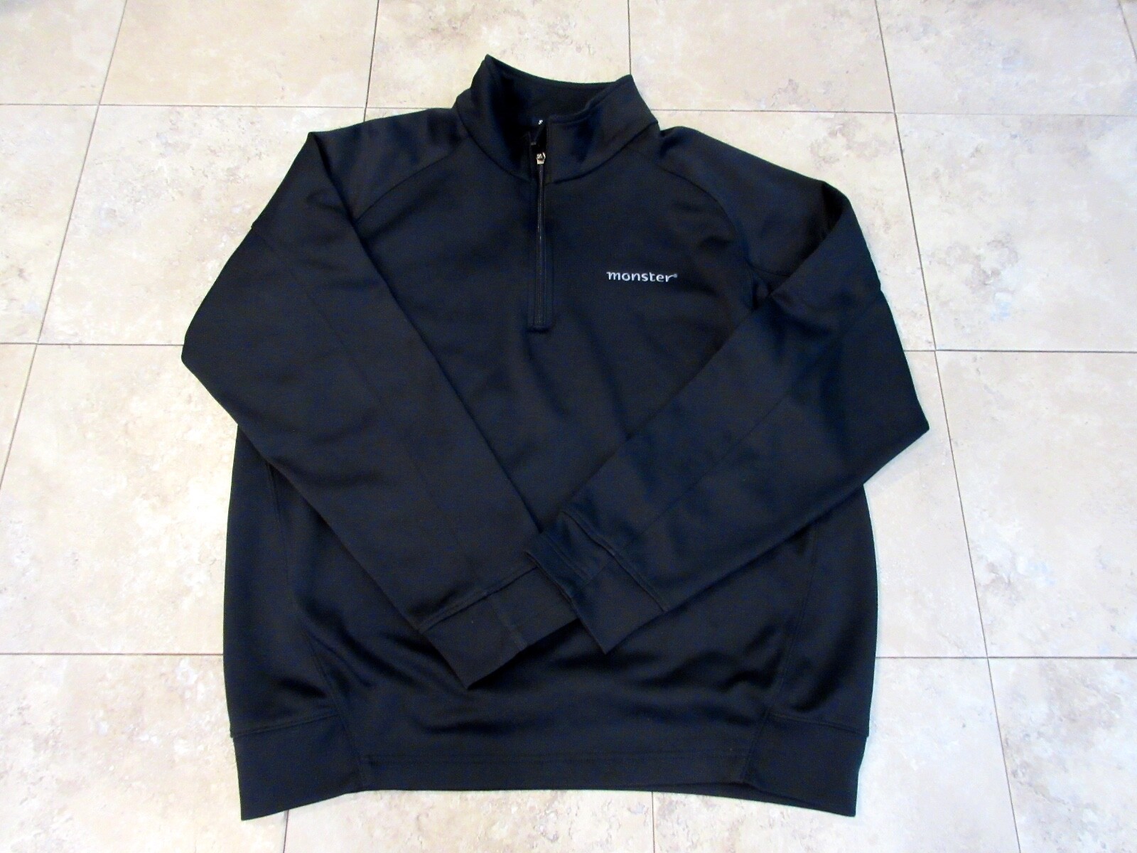 SPORT-TEK Mens Monster Energy Quarter Zip Pullover Shirt Jacket Large Black gallery