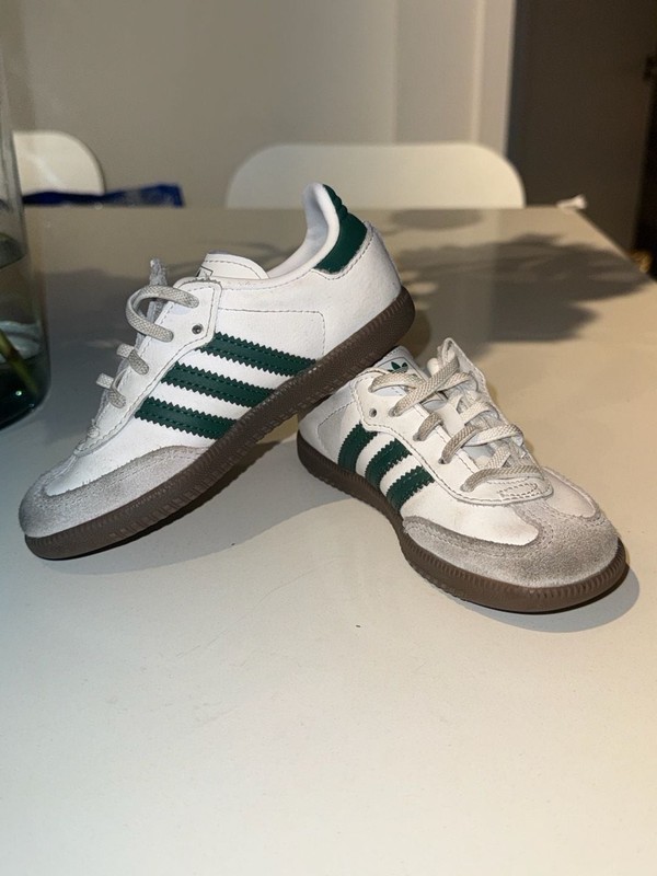Adidas Samba Toddler Shoes White Green Size 9.5K gallery