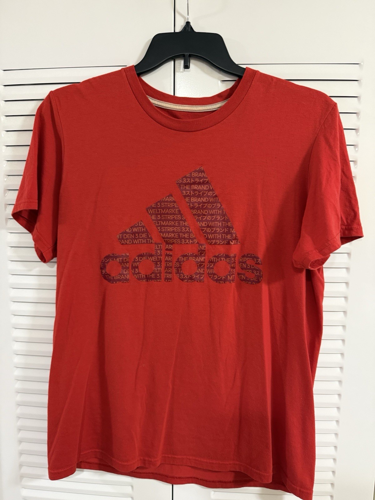 adidas The Go-To Performance Tee Men’s L Red Short Sleeve Crew Poly Logo Tee gallery