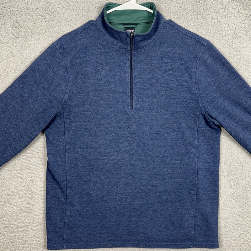 J Crew Shirt Mens Large Blue Oarsman Performance Quarter Zip Pullover Activewear gallery