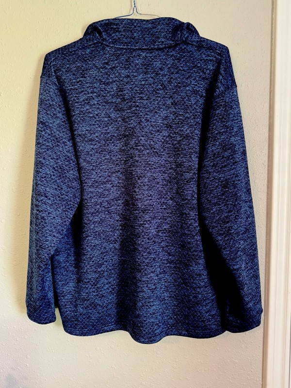 Haggar Men's BLUE Cool 18 Tec 1/4 Zip Pullover Quick Dry Long Sleeve Size XL gallery