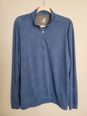 johnnie-O Rizzo Performance 1/4 Zip Pullover Lake Blue Size Medium M