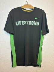 Nike Dri-Fit LiveStrong Grey Neon Green Mesh RARE Activewear T-Shirt Mens M