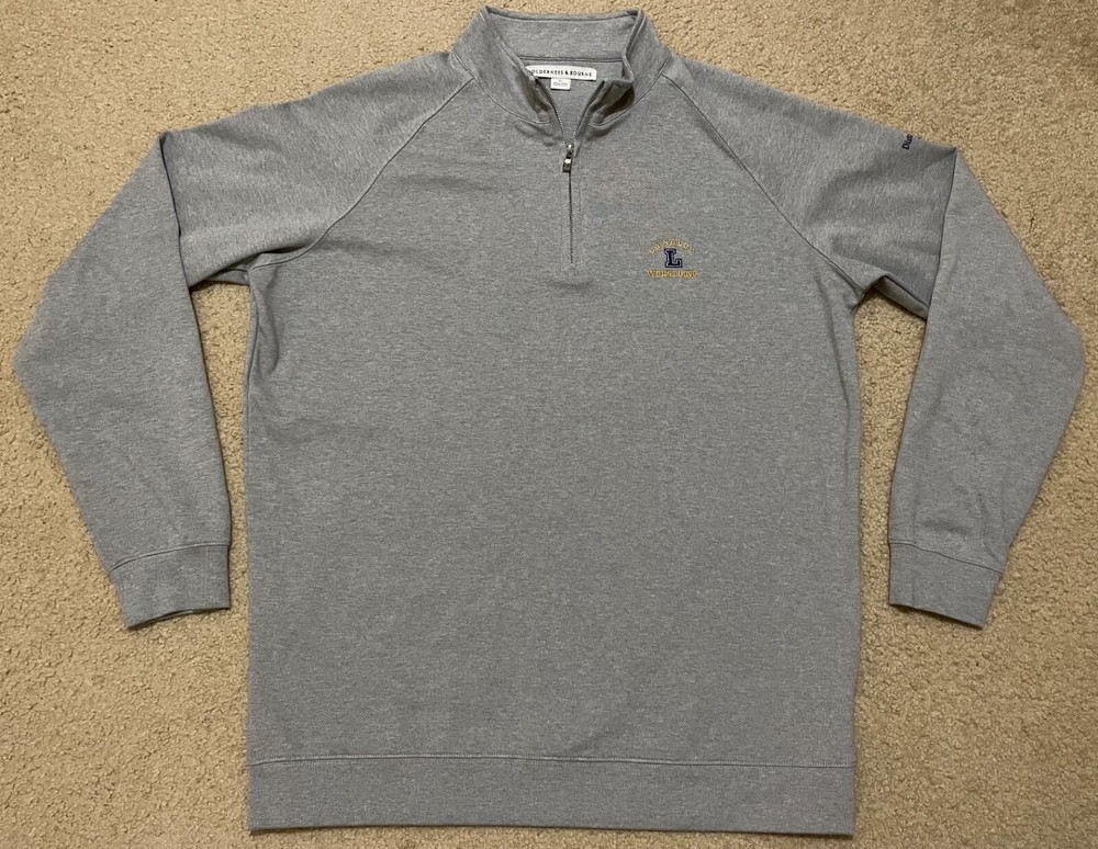 Holderness & Bourne The Robbins 1/4 Zip Pullover Men's L Gray La Salle Logo