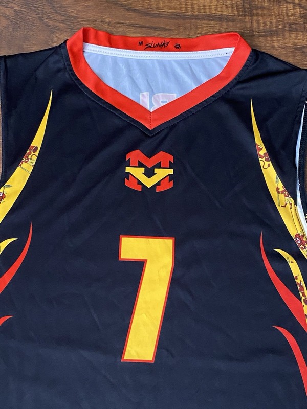 Slunks Mens MV Diablos #7 Jersey Shirt Sleeveless Stretch Lightweight Size M gallery