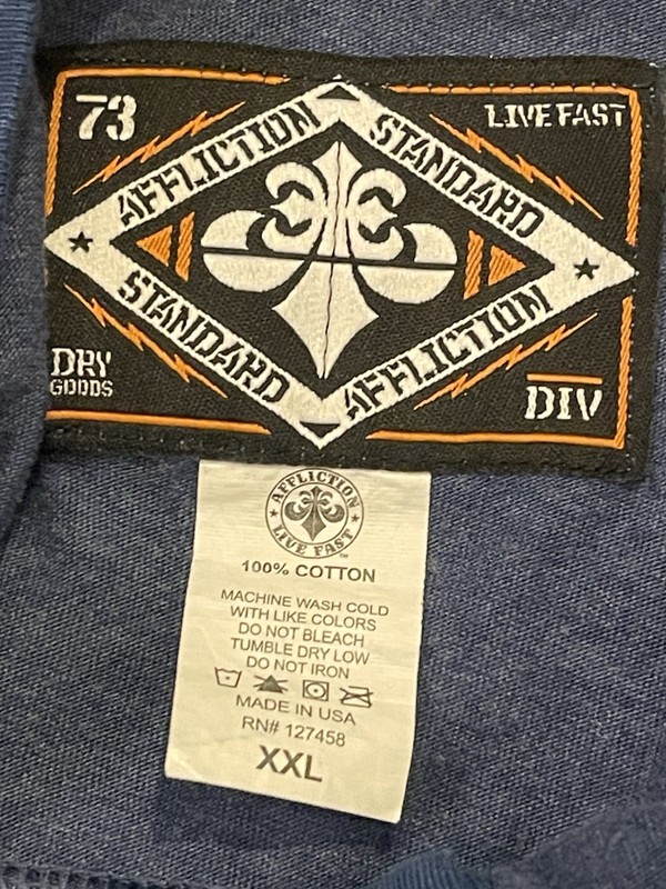 Affliction - Mens 73 Live Fast Long Sleeve Crew Shirt XXL - Very Nice!! gallery