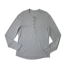 Lululemon Shirt Mens M Medium Ash Shift Stitch Henley Waffle Knit Moisture Wick