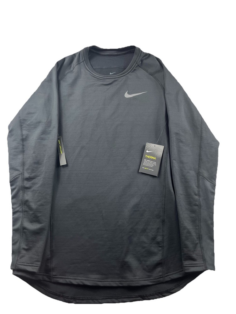 NIKE Pro Warm Base Layer Thermal Shirt Dri-FIT Long-Sleeve Black Mens Large Slim