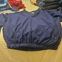 FootJoy Men’s Blue Polyester Solid Crew Neck Golf Pullover Long Sleeve L