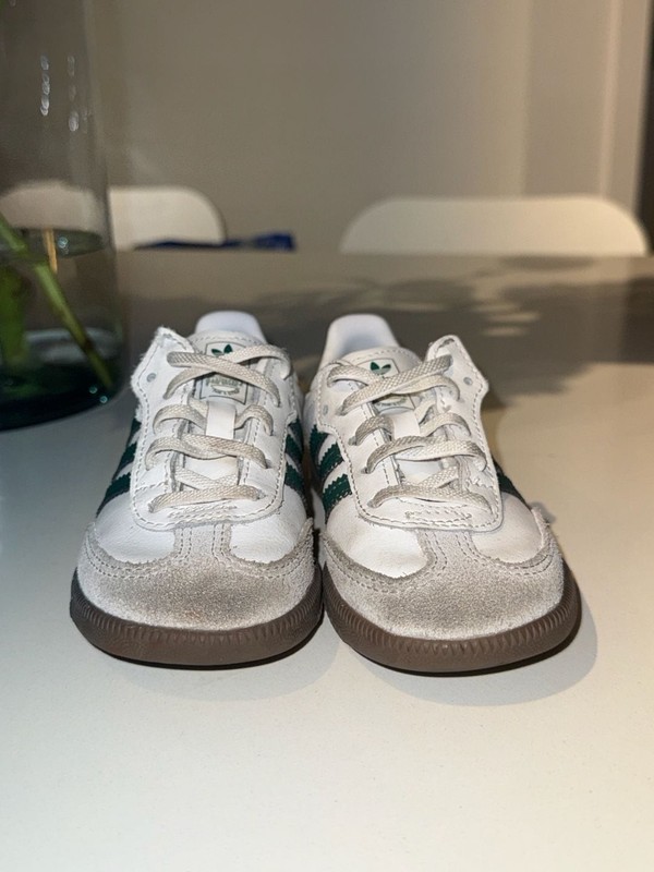 Adidas Samba Toddler Shoes White Green Size 9.5K gallery