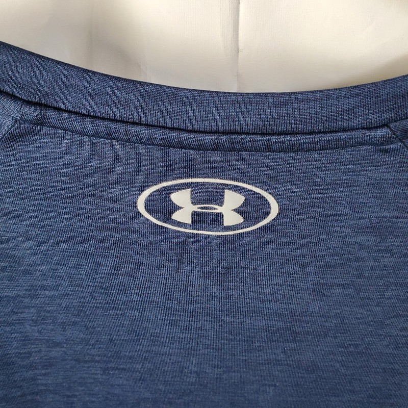 Under Armour Shirt Men's L Blue Tech 2.0 V-Neck T-Shirt Tee Active 1328190 gallery