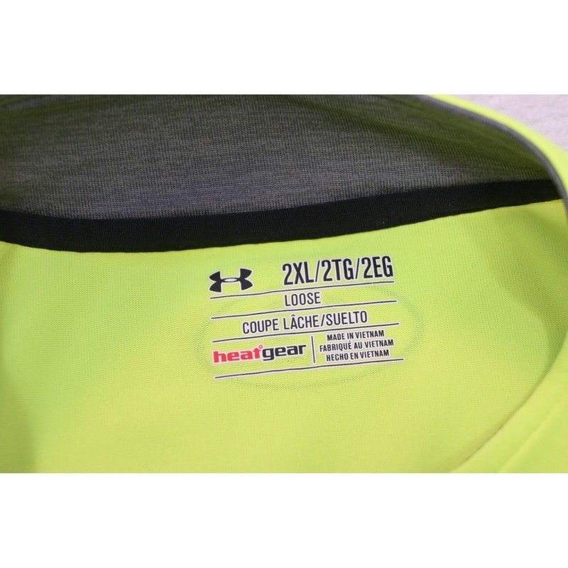 Under Armour Pullover Athletic Jacket Mens 2XL Neon Yellow 1/4 Zip HeatGear gallery