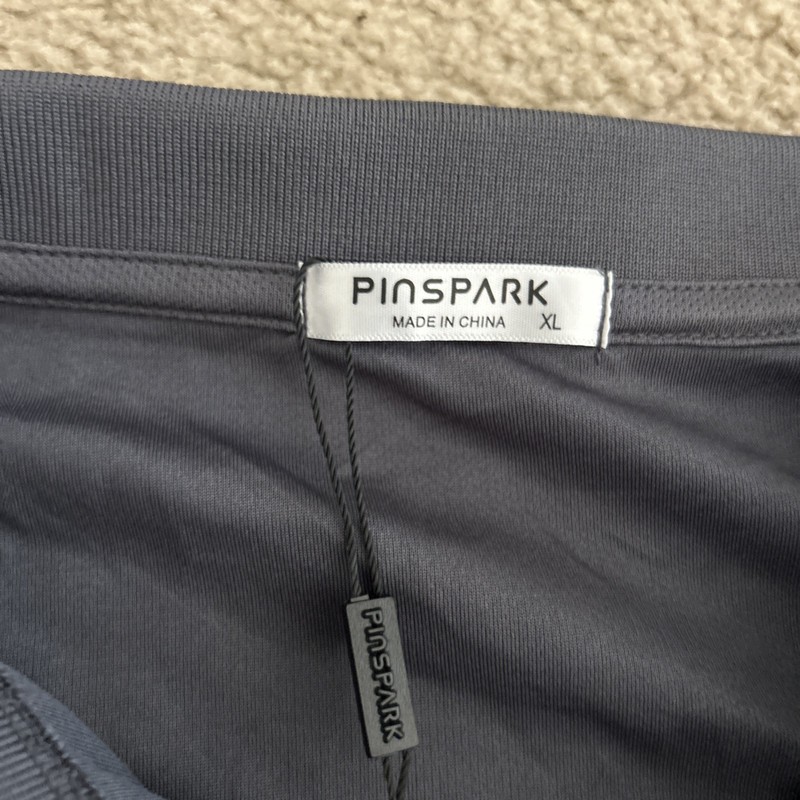 Pinspark Men’s White Shirt Long Sleeve Size L Moisture Wicking Golf Athletic NWT gallery