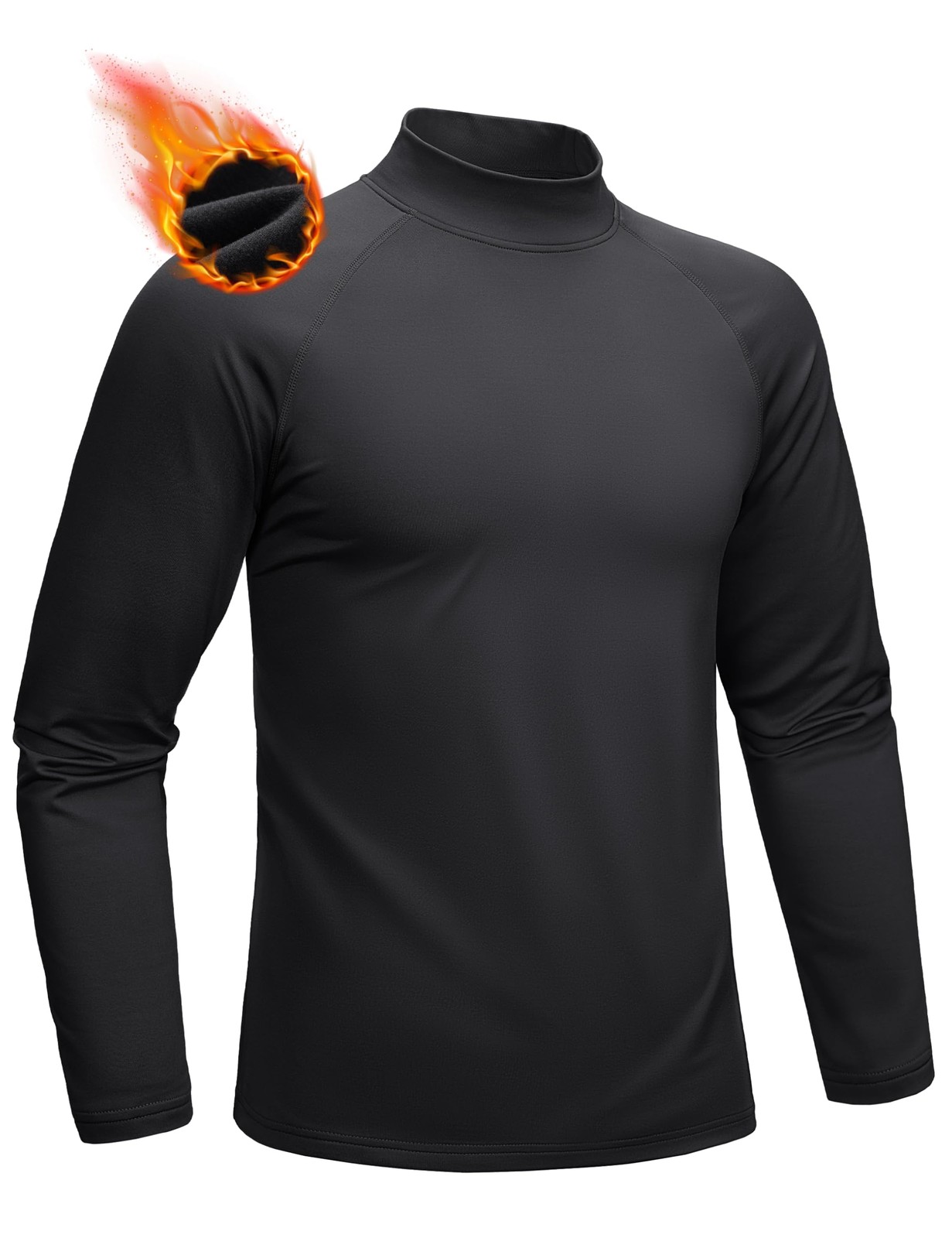 Mens Base Layers Long Sleeve Thermal Shirts Fleece Lined Stretchy Athletic Sh... gallery