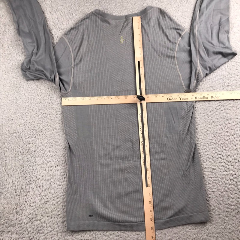 Smartwool Intraknit Thermal Merino Base Layer Crew Shirt Mens L Gray Wool LS gallery